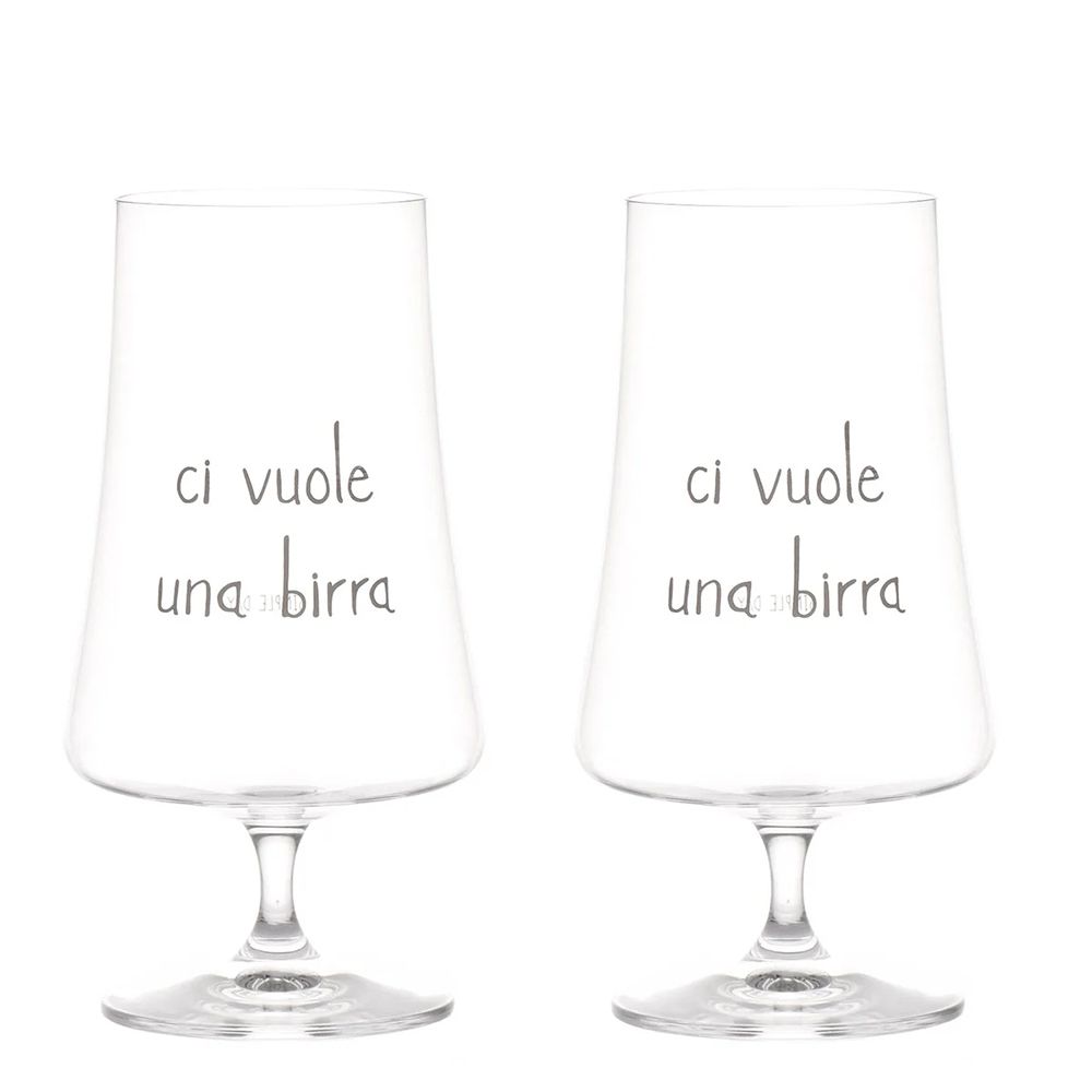 Set 2 calici "Ci vuole una birra" 55 cl