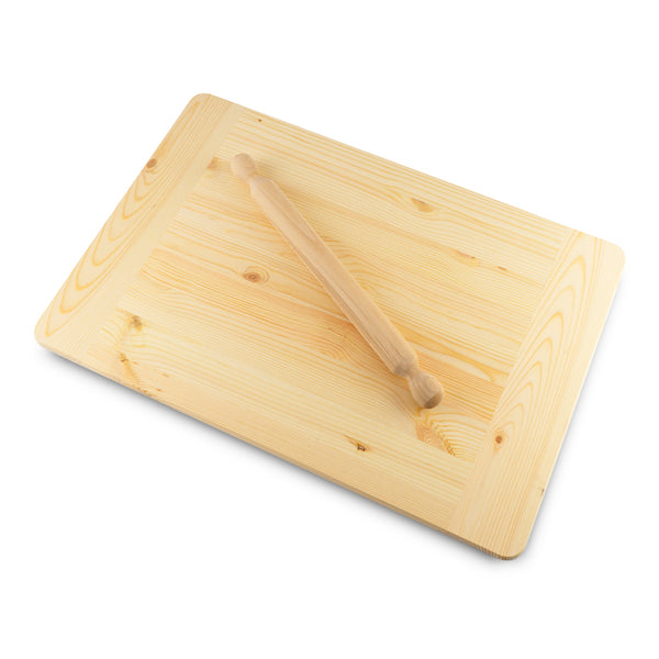 Asse da pasta in legno massiccio completo di mattarello 60x40 cm – Nina  Maison