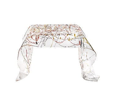 DRAPPEGGI  TAVOLO  QUADRATO  BASSO  MULTICOLOUR