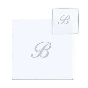 BON  TON  SET  SOTTOBICCHIERE / SOTTOPIATTO  QUADRATO  "B"  TRASP.