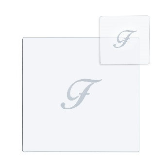 BON  TON  SET  SOTTOBICCHIERE / SOTTOPIATTO  QUADRATO  "E"  TRASP.