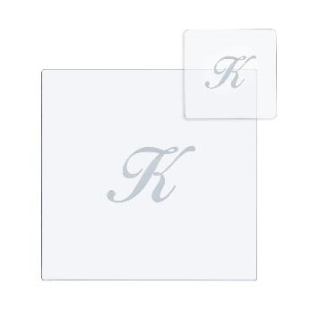 BON  TON  SET  SOTTOBICCHIERE / SOTTOPIATTO  QUADRATO  "J"  TRASP.