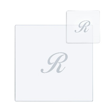 BON  TON  SET  SOTTOBICCHIERE / SOTTOPIATTO  QUADRATO  "Q"  TRASP.