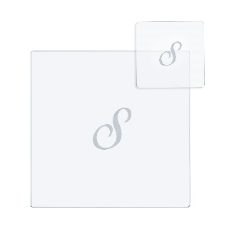 BON  TON  SET  SOTTOBICCHIERE / SOTTOPIATTO  QUADRATO  "S"  TRASP.