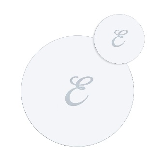 SERVING  SET  SOTTOBICCHIERE / SOTTOPIATTO  ROTONDO  "E"  TRASP.