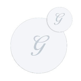 SERVING  SET  SOTTOBICCHIERE / SOTTOPIATTO  ROTONDO  "G"  TRASP.