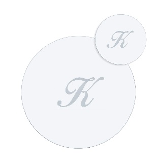 SERVING  SET  SOTTOBICCHIERE / SOTTOPIATTO  ROTONDO  "K"  TRASP.