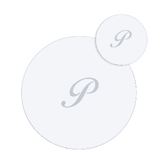 SERVING  SET  SOTTOBICCHIERE / SOTTOPIATTO  ROTONDO  "P"  TRASP.