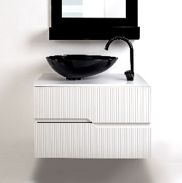 CALIPSO  COMPOSIZIONE  MOBILE  BIANCO  E  LAVABO  NERO