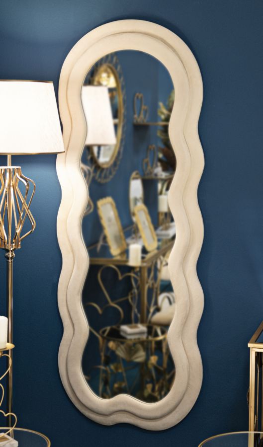 Specchio da muro Teddy crema cm 60x4x160