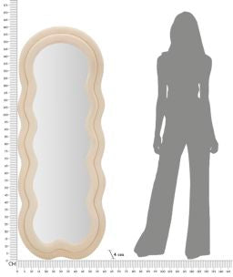 Specchio da muro Teddy crema cm 60x4x160