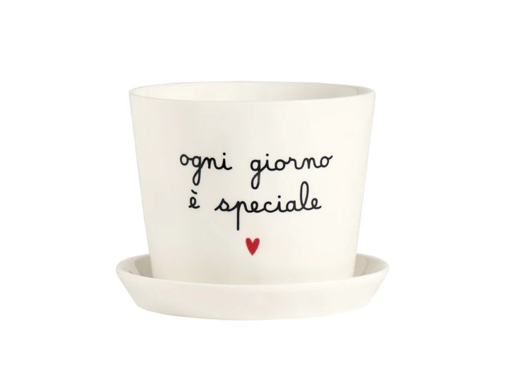 Vaso in grès con sottovaso