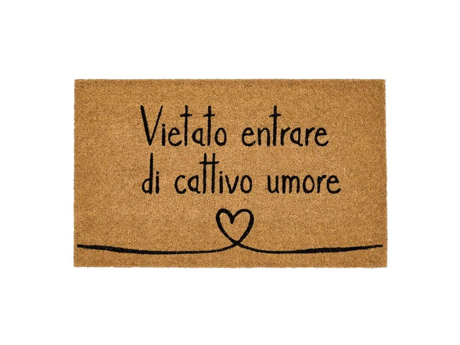 Zerbino cocco VIETATO ENTRARE DI CATTIVO UMORE
