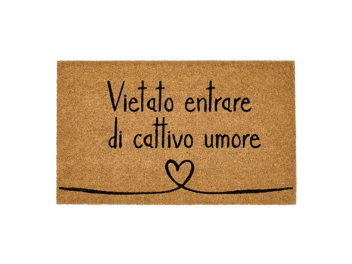 Zerbino cocco VIETATO ENTRARE DI CATTIVO UMORE