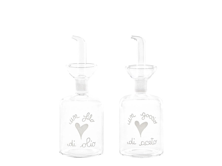 Set 2 bottiglie olio e aceto