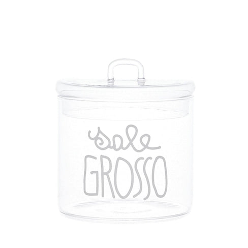 Barattolo in vetro sale fino e grosso