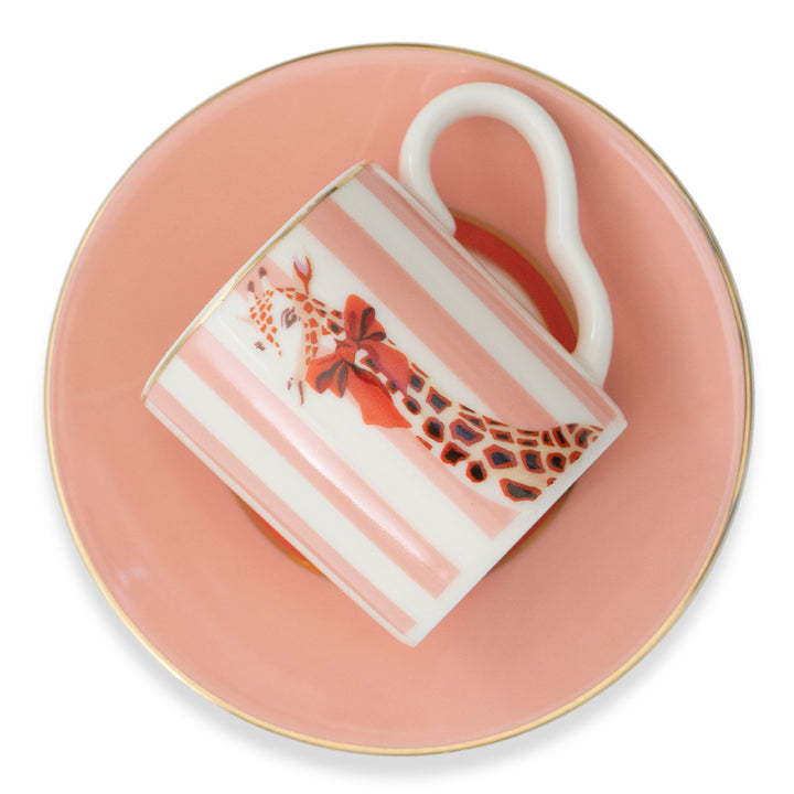 Set 2 tazzine espresso con piattini GIRAFFA E ZBRA