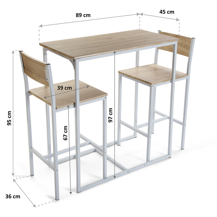 Set tavolo alto con sgabelli stile industriale