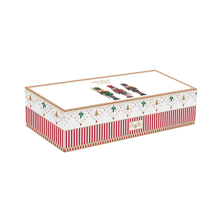 Set aperitivo c/3 ciotoline in porc e vass in bamboo NUTCRACKER