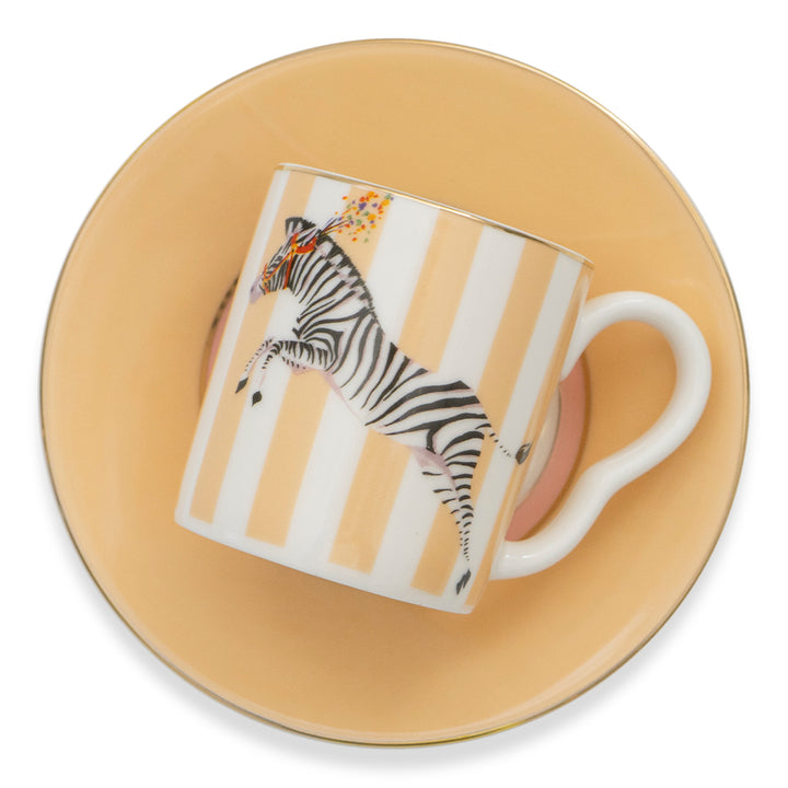 Set 2 tazzine espresso con piattini GIRAFFA E ZBRA