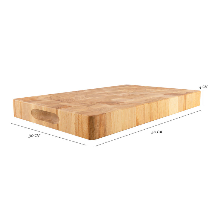 Tagliere in Legno Massiccio di Spessore 4 cm Professionale 50x30 cm