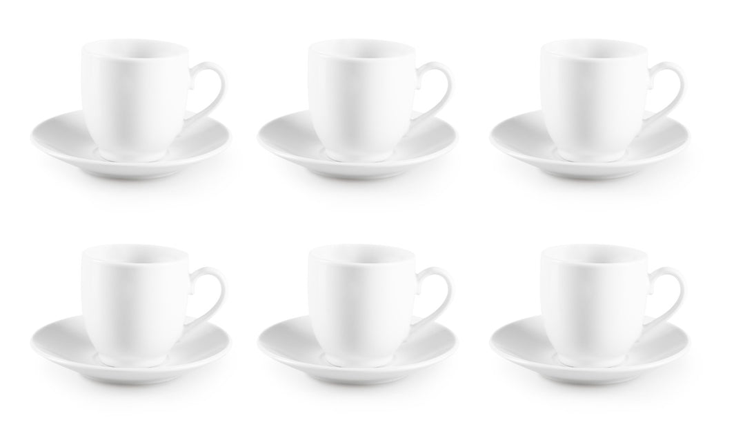 Set 6 tazzine con piattino Simple White