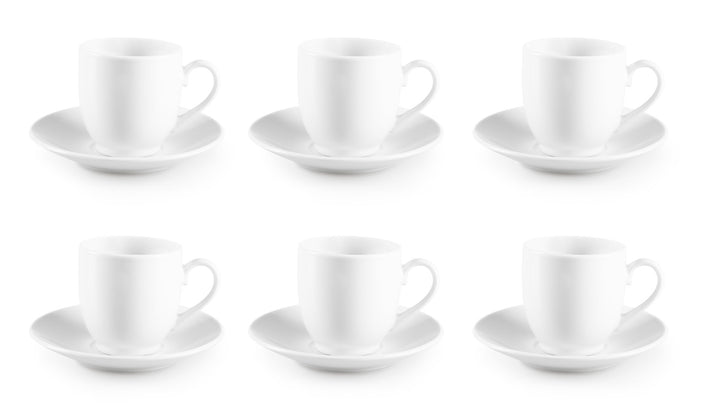 Set 6 tazzine con piattino Simple White