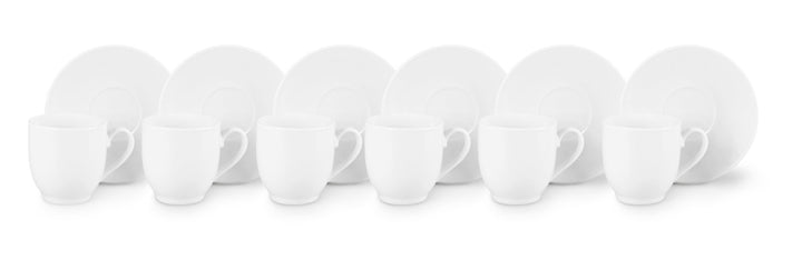 Set 6 tazzine con piattino Simple White