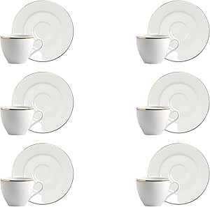Confezione 6 tazzine caffè con piattino GOLD
