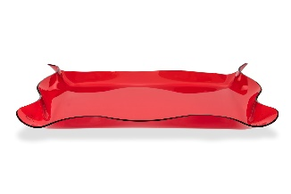 DRAPP.VASSOIO RETTANG.GRANDE ROSSO TRASP