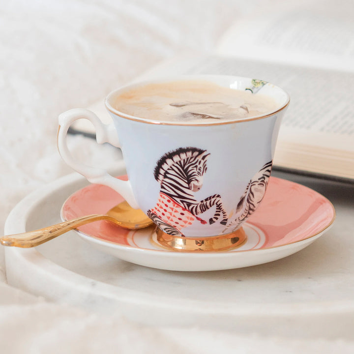 Tazza tè con piattino in porcellana ZEBRA