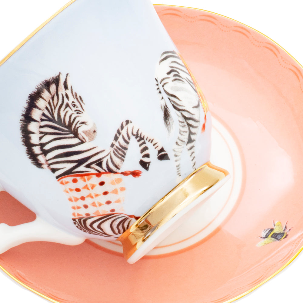 Tazza tè con piattino in porcellana ZEBRA