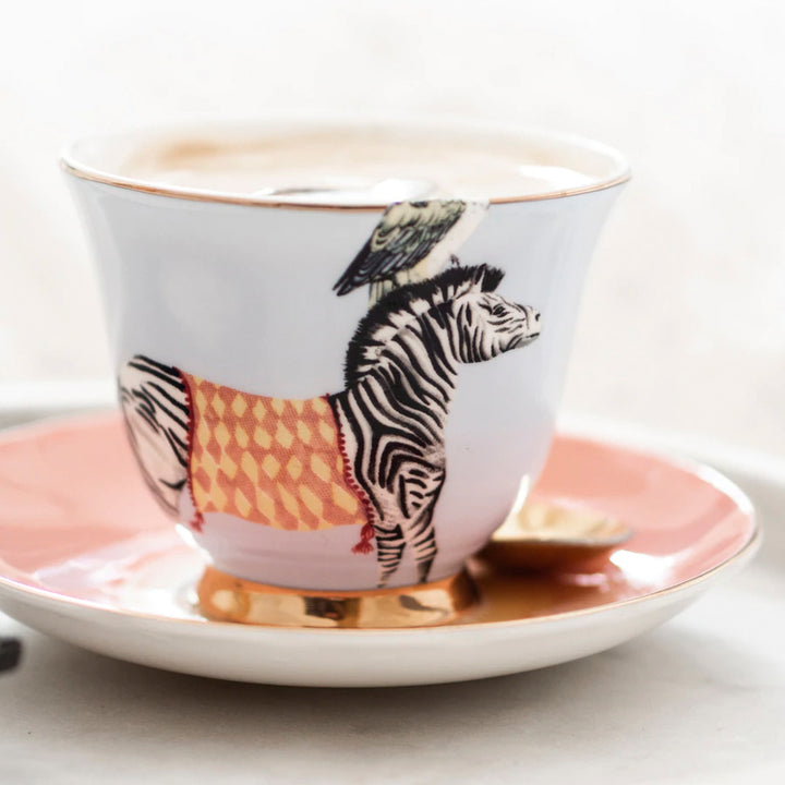 Tazza tè con piattino in porcellana ZEBRA