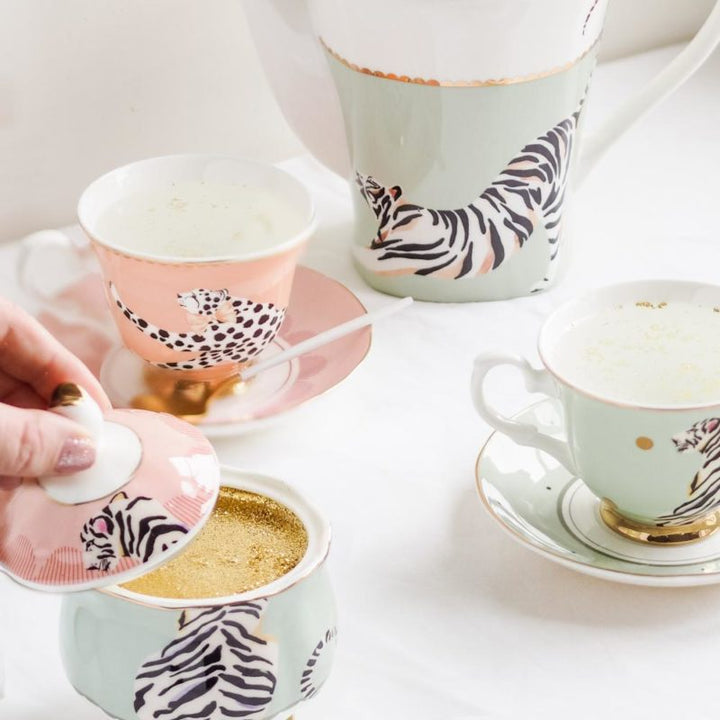 Tazza tè con piattino in porcellana GHEPARDO