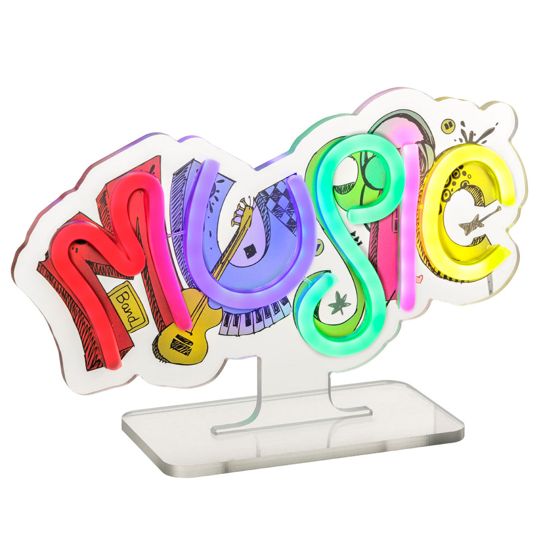 Scritta luminosa  led MUSIC con cavetto USB