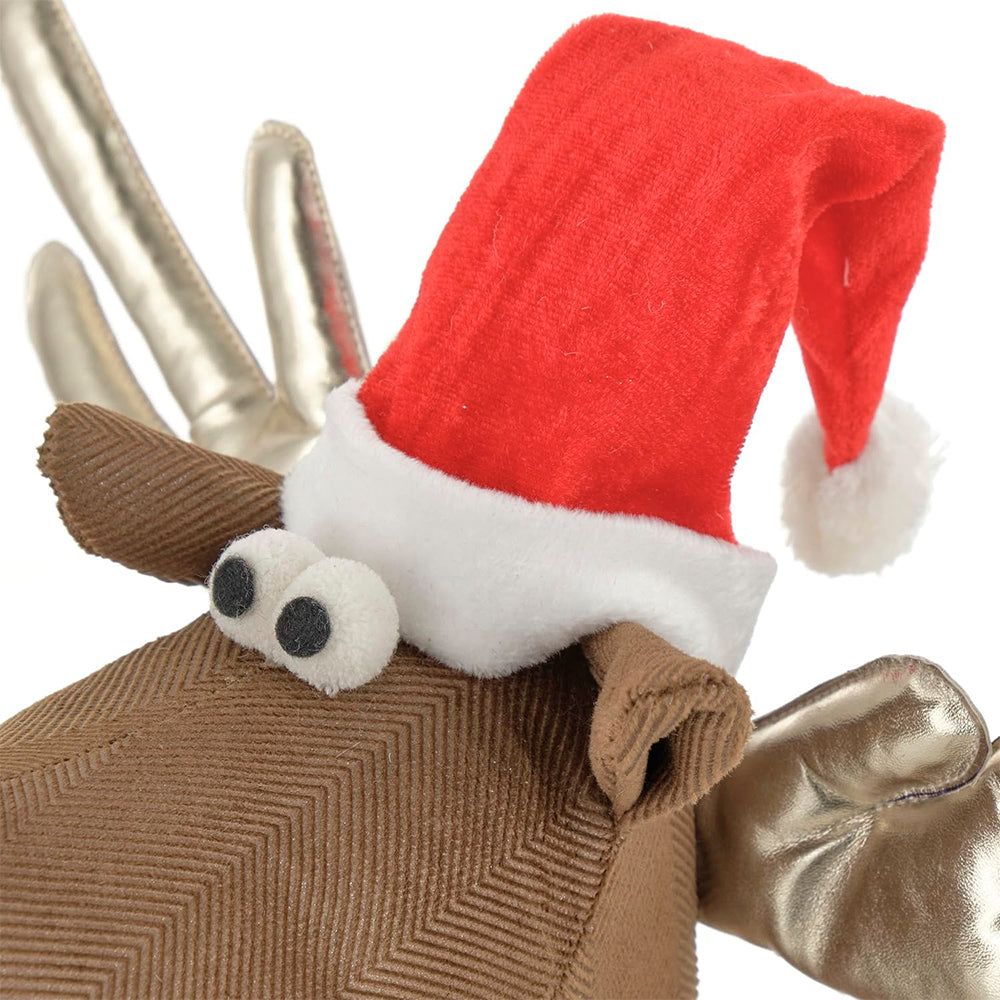 Fermaporta renna con cappello Natale