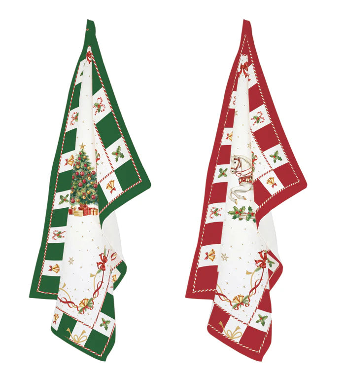 Set 2 canovacci verde e rosso 70X50 CHRISTMAS TALE