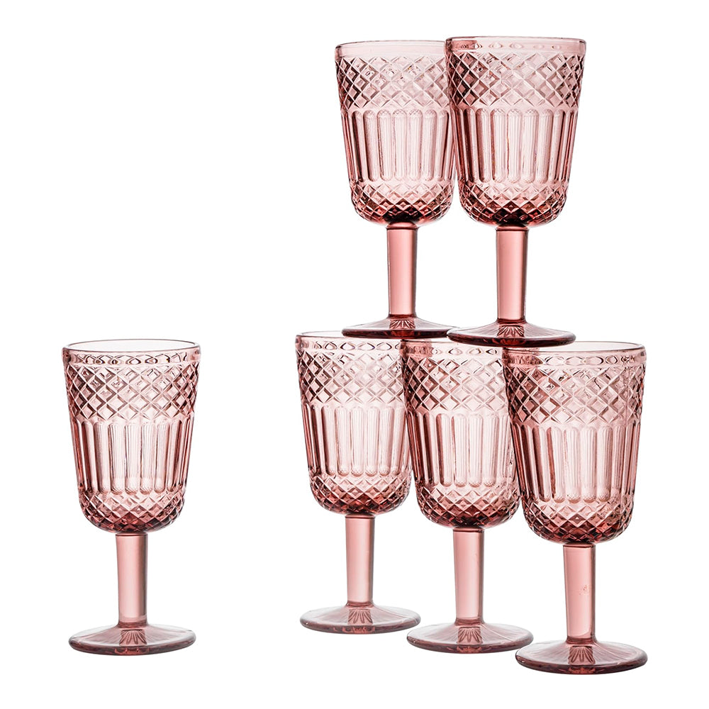 Set 6 calici vino 270 ml vetro cipria Agadir