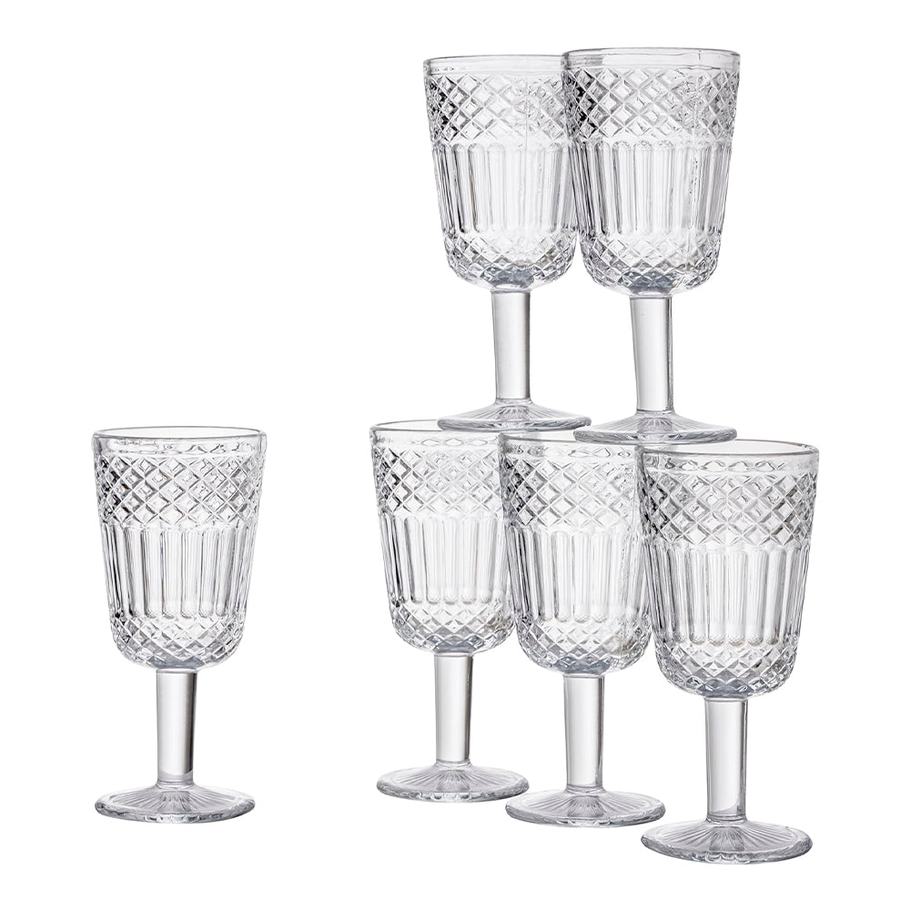 Set 6 calici vino 270 ml vetro trasparente Agadir