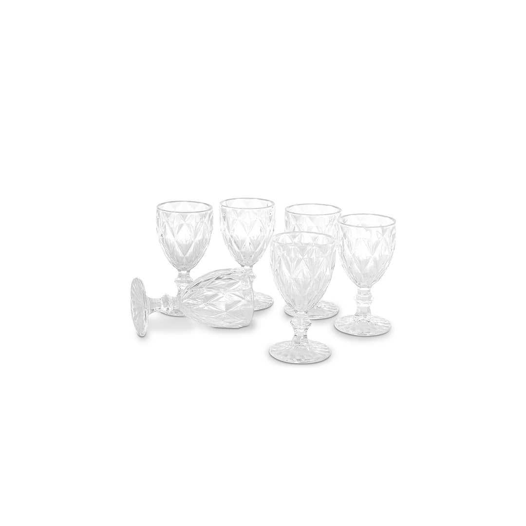 Set Diamont 6 calici + 6 bicchieri  in vetro