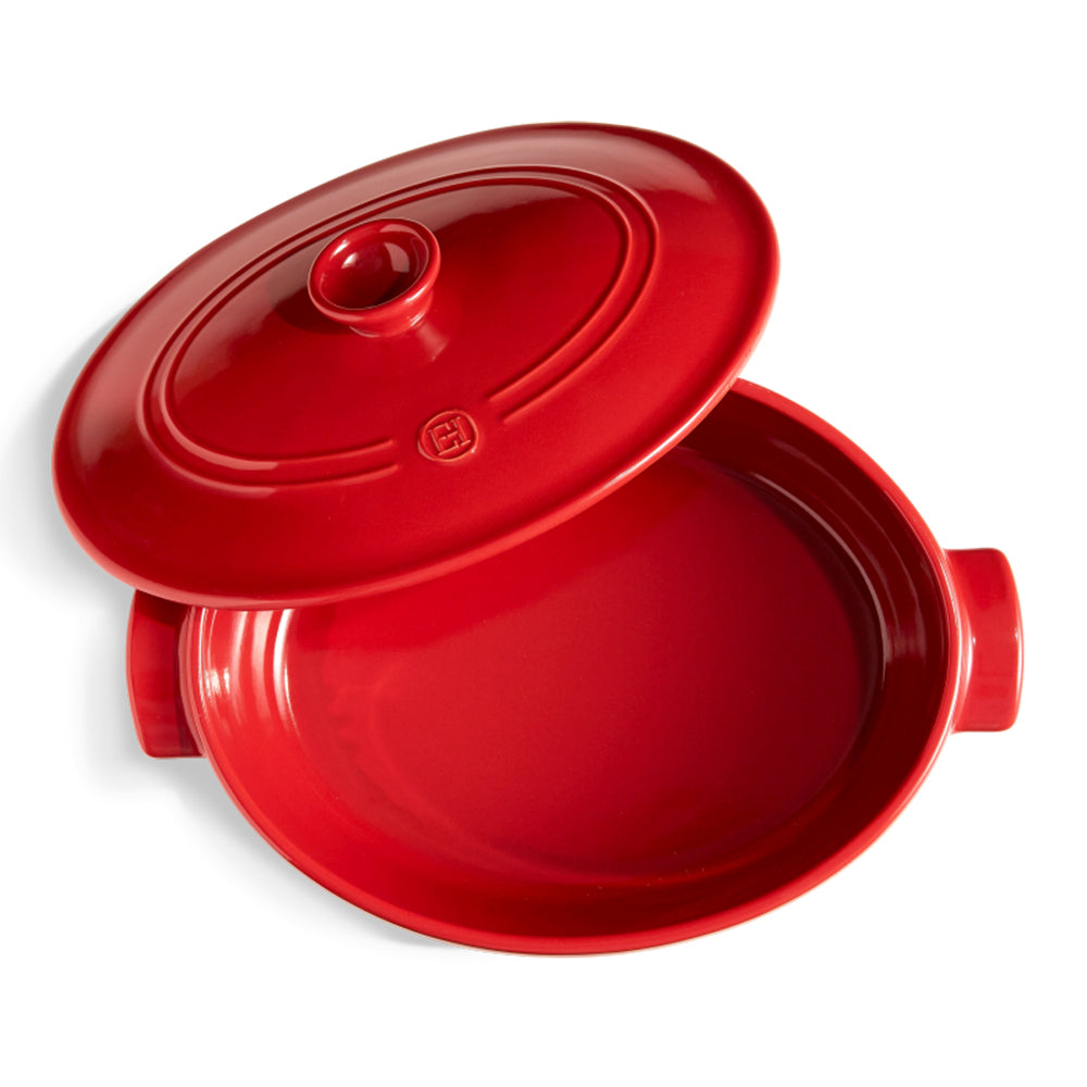 Cocotte ovale Grand Cru 6 L rosso in ceramica Flame