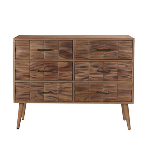 Credenza RETTANGOLI 2 ante e ripiano interno legno naturale – Nina Maison