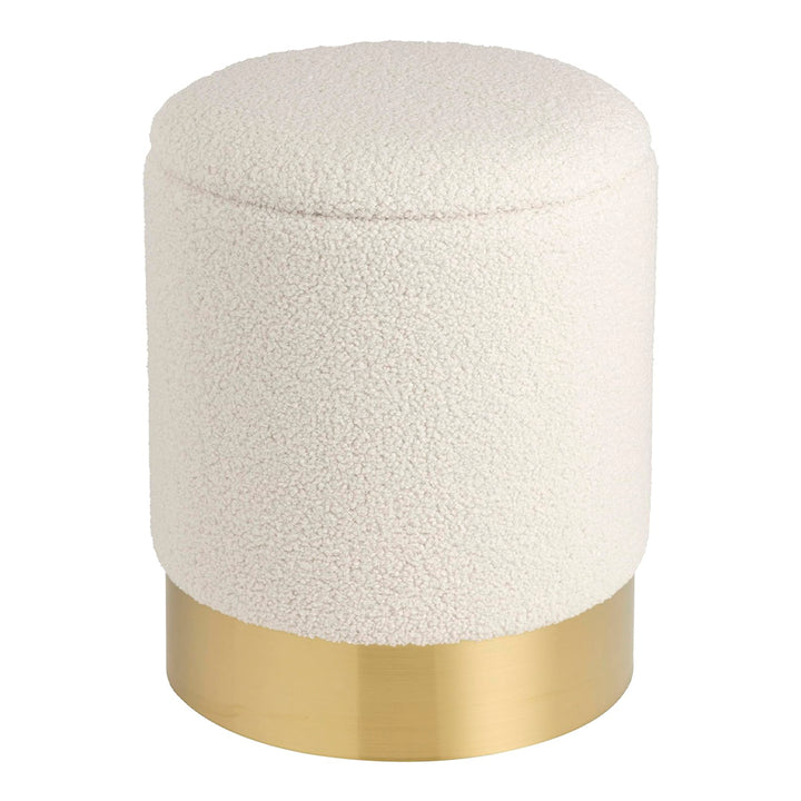 Pouf cilindrico apribile base metallo dorato SHERPA