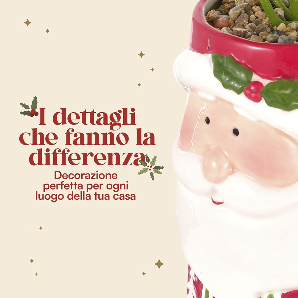 VASO BABBO NATALE CAPPELLO ROSSO VISCHIO