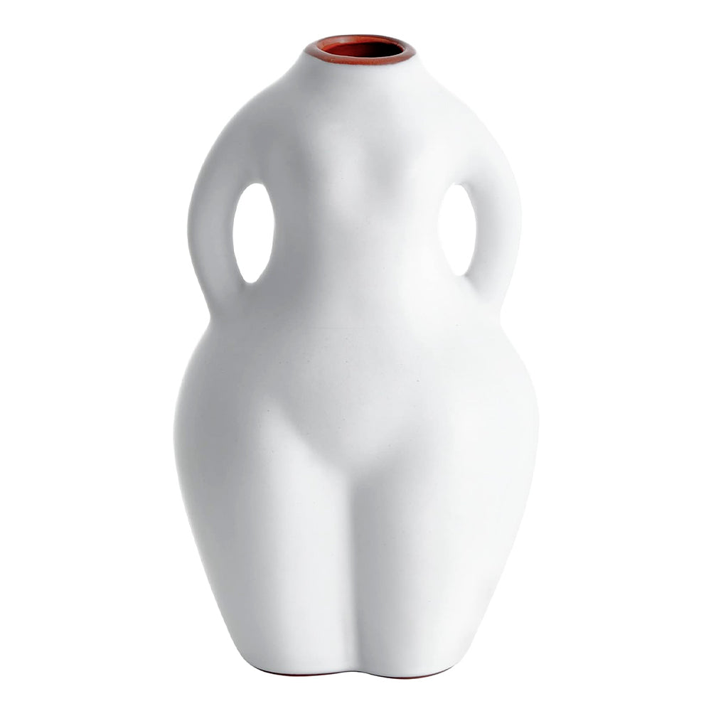 Vaso silhouette donna ceramica bianca opaca