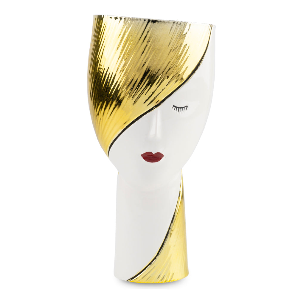 Vaso linea Woman bianco e oro