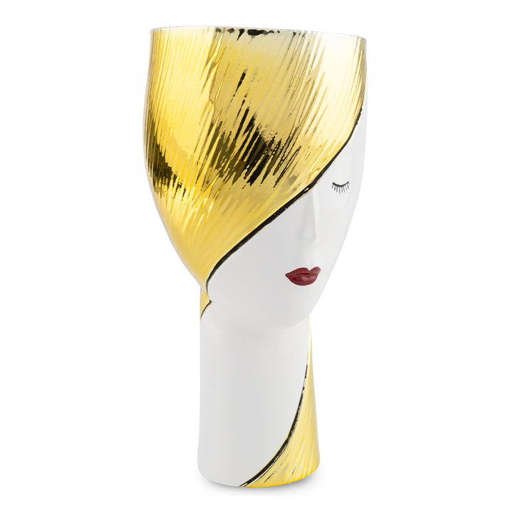 Vaso linea Woman bianco e oro