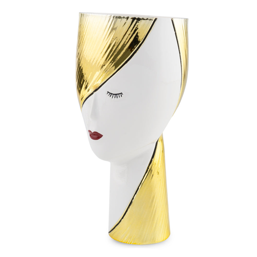 Vaso linea Woman bianco e oro