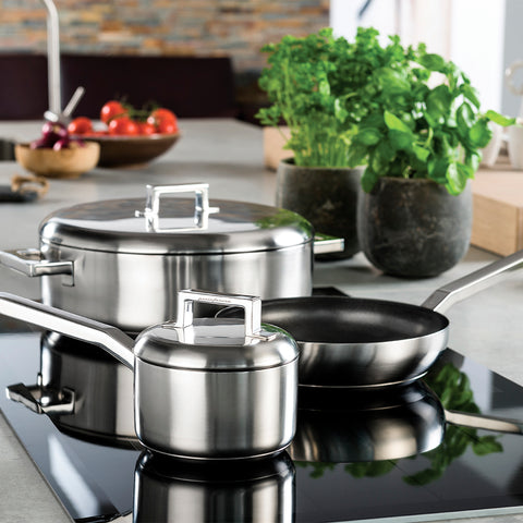 9 Pezzi Set Pentole 'Meran' Acciaio Inox Induzione Gsw. Cod. 013314 - Borz  Cooking Store