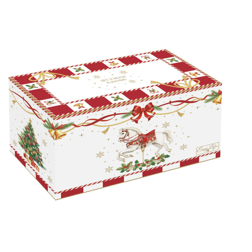 Set 2 tazze 300 ml in porc in color box CHRISTMAS TALE